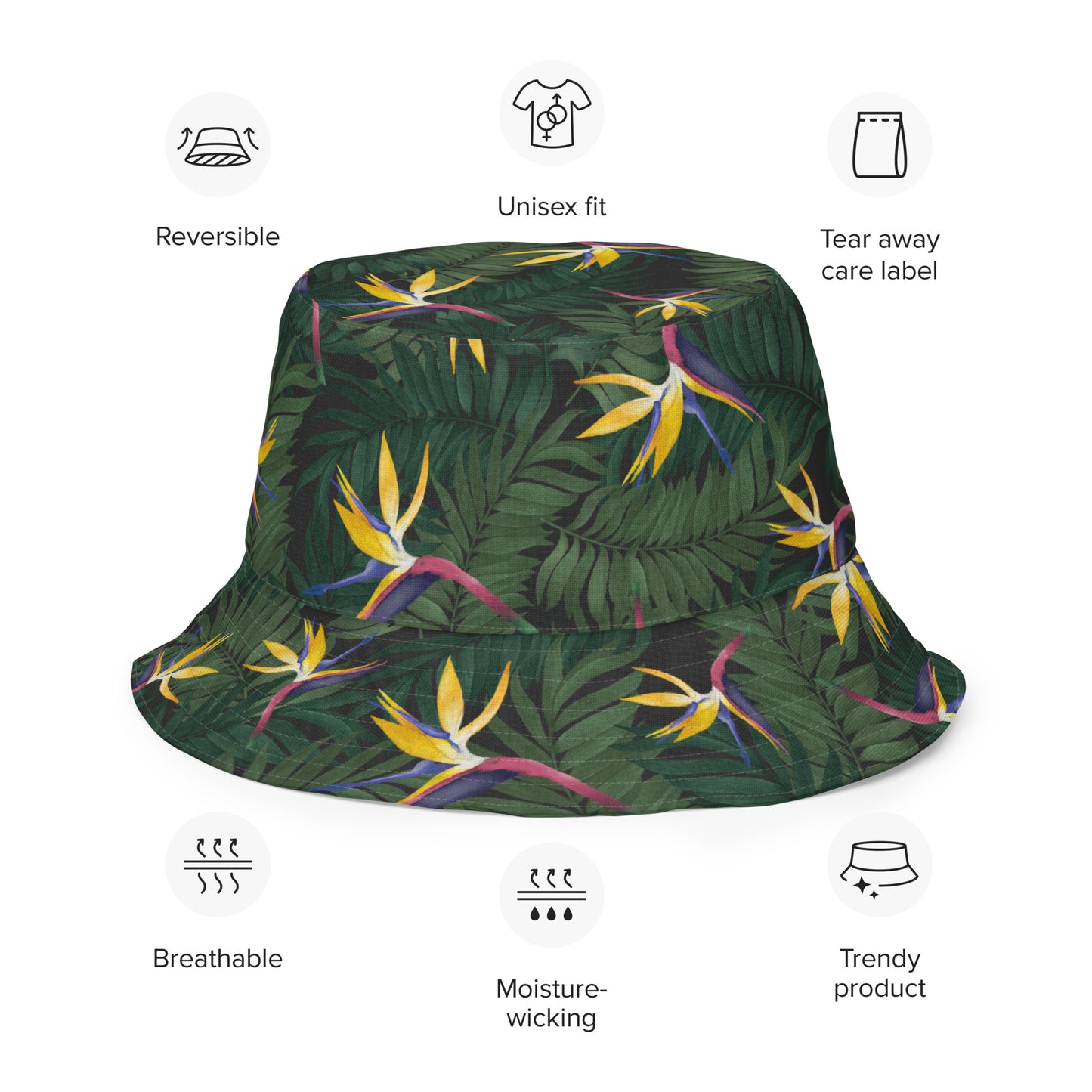 Birds of Paradise Reversible Bucket Hat